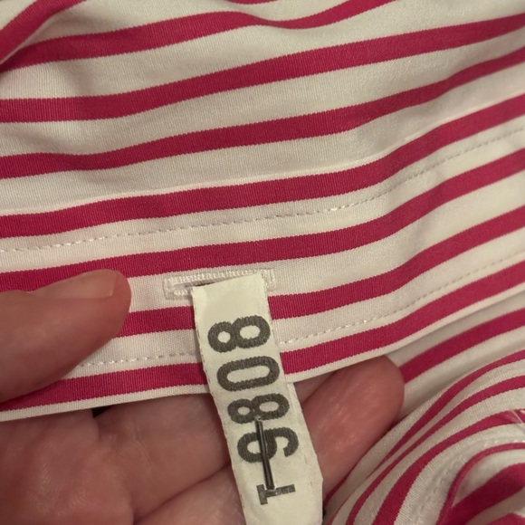 Ralph Lauren Sport Dark Pink and White Striped Ladies Shirt size 12 - Picture 7 of 8